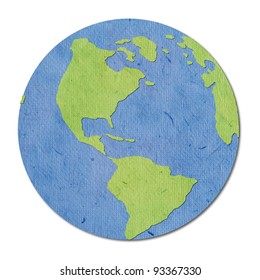 Isolate Recycled Paper Earth On White Background