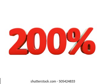 Isolated 200 Percent Discount 3d Sign on White Background, Special Offer 200% Discount Tag, Sale Up to 200 Percent Off, Sale Symbol, Special Offer Label, Sticker, Tag, Badge, Emblem, Web Icon