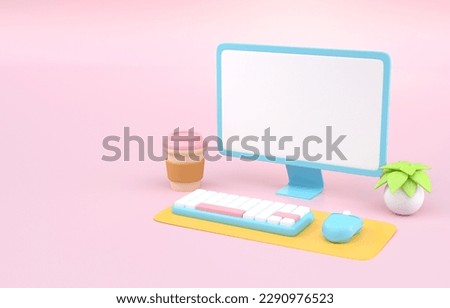 Isolated 3D Computer. 3D Illustration