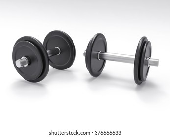 Isolated 3D Dumbell Illustration. Exercise And Strength Concept.