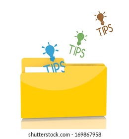 isolated 3d file folder with three tip symbol flying into it