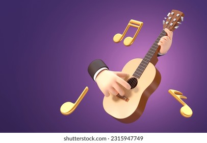 Isolated 3D Guitar. 3D Illustration - Powered by Shutterstock