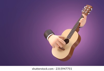 Isolated 3D Guitar. 3D Illustration - Powered by Shutterstock