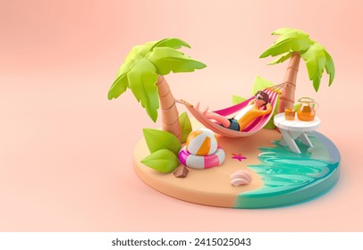 Isolated 3D Hammock. 3D Illustration - Powered by Shutterstock