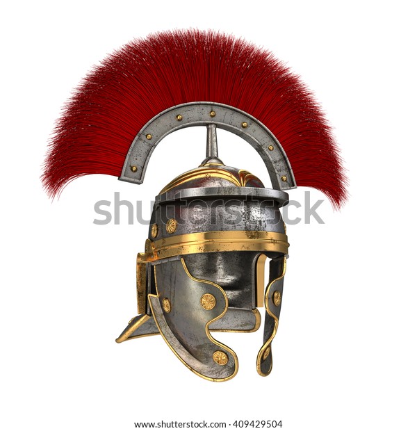 Historical Centurion Custom Roman Legionary HELMET Gold with Red Plume