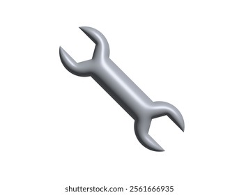 The isolated 3D metal wrench, spanner icon, commonly used for various content concerning tools, building, maintenance, and skilled trades like car mechanics and plumbing.
 - Powered by Shutterstock