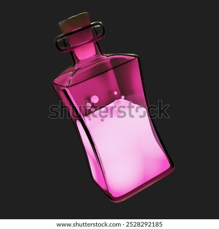 Isolated 3d render of bottle potion 