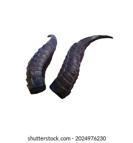 Isolated 3D Rendering Of Devil Or Demon Horns.