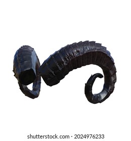 Isolated 3D Rendering Of Devil Or Demon Horns.