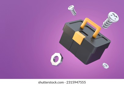 Isolated 3D Toolbox. 3D Illustration - Powered by Shutterstock