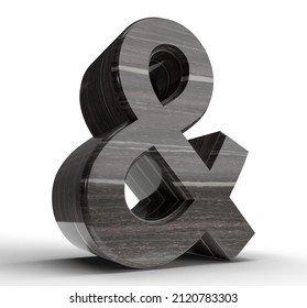 Isolated Ampersand Icon On White Background, Larger Than Life, 3D Illustration.