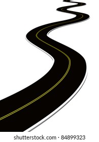 Winding Road Vector Highway Path Long Stock Vector (Royalty Free ...