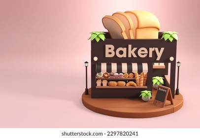 Isolated Bakery Shop. 3D Illustration - Powered by Shutterstock