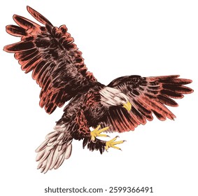 Isolated Bald Eagle In Flight
