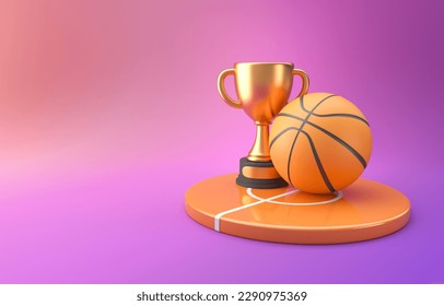 Isolated Basketball Trophy. 3D Illustration - Powered by Shutterstock