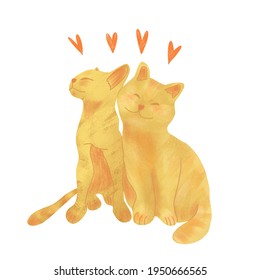 Isolated Bitmap Image Cats Two Hugging Stock Illustration 1950666565 ...
