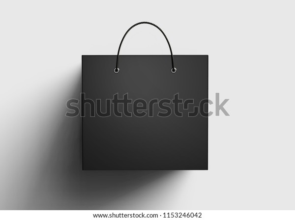 Download Isolated Black Paper Bag Mockup Template Stock ...