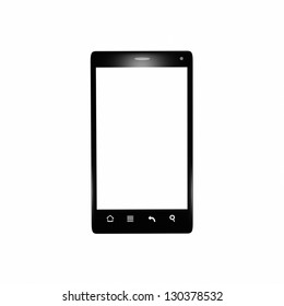 Isolated black smartphone