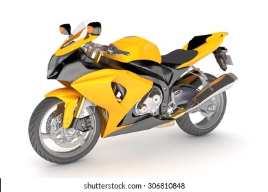 Motorcycle Isolated Yellow Images Stock Photos Vectors