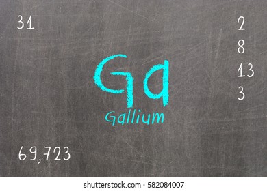 Isolated blackboard with periodic table, Gallium, chemistry