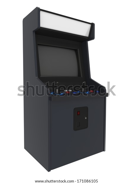 Isolated Blank Coin Operated Arcade Machine Stock Illustration