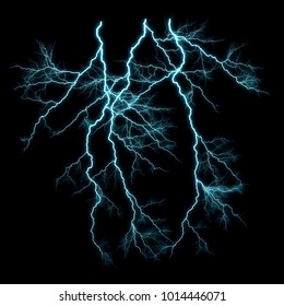 Isolated Blue Electrical Lightning Strike Visual Stock Illustration ...