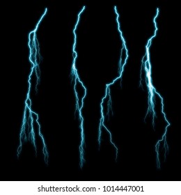 Isolated Red Electrical Lightning Strike Visual Stock Illustration ...