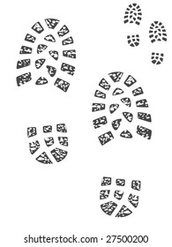 Isolated Boot Prints, Muddy And Clean Set (vector In My Portfolio)