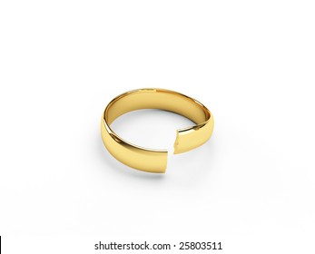 Isolated Broken Gold Wedding Rings