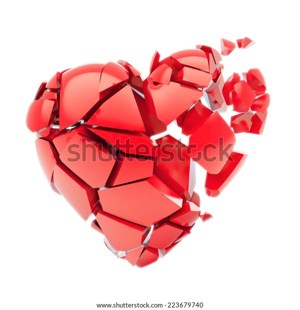 Isolated Broken Red Heart Stock Illustration 223679740