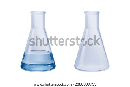 Isolated chemical instruments, 3d rendering. 3D illustration.