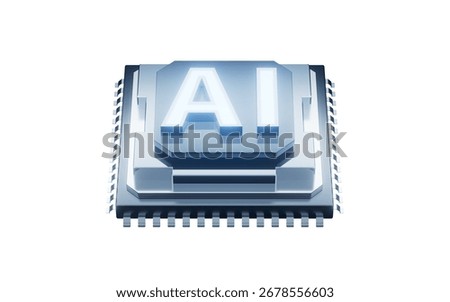 Isolated circuit core and artificial intelligence concept, 3d rendering. 3D illustration.