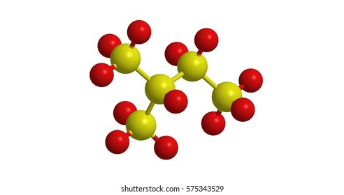 Isolated Colored Abstract Molecular Structure, 3D Rendering 