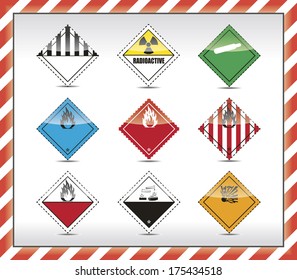 Classification Dangerous Goods Danger Hazard Cargo Stock Vector ...