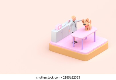 Isolated Dog at the Vet. 3D Illustration - Powered by Shutterstock