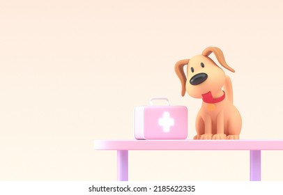 Isolated Dog at the Vet. 3D Illustration - Powered by Shutterstock