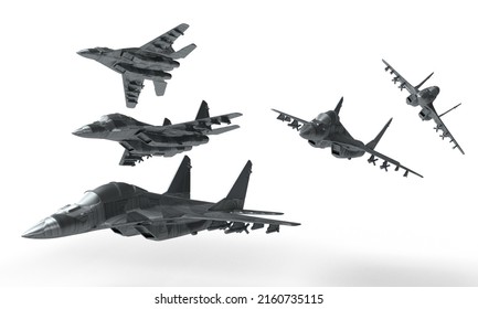 Isolated Dynamic View Of Flying Jet On White Background, Metallic Body Fighter Plane, Award Or Trophy, 3D Render Illustration.