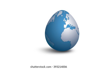 Isolated earth egg on white background for easter and earth day - Powered by Shutterstock