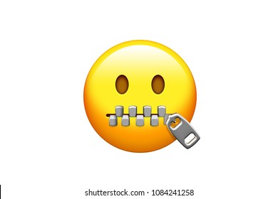 Isolated Emoji Yellow Emotional Face Zipped Stock Illustration 