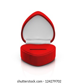 Isolated Empty Red Ring Box On White Background