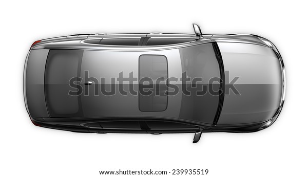 Isolated Generic Black Car Top View Stock Illustration 239935519