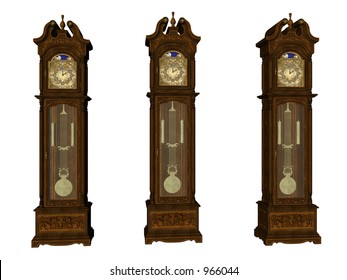 Isolated Grandfather Clocks