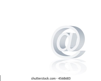 isolated grey mail symbol with reflection