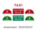 The isolated Hong Kong red green city taxi car images, symbols and top light