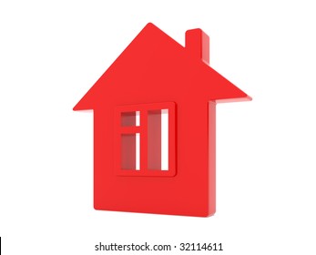 Isolated House Red Icon On White Background