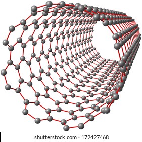 Isolated illustration of carbon nanotube