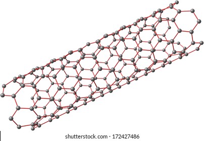 Isolated illustration of carbon nanotube