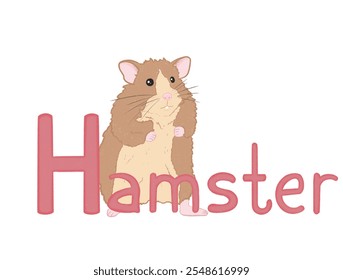 Isolated illustration of cute hamster for kids alphabet   - Powered by Shutterstock