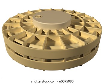 Isolated illustration of a desert landmine