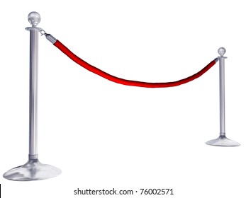 Isolated Illustration Of Velvet Rope And Stands